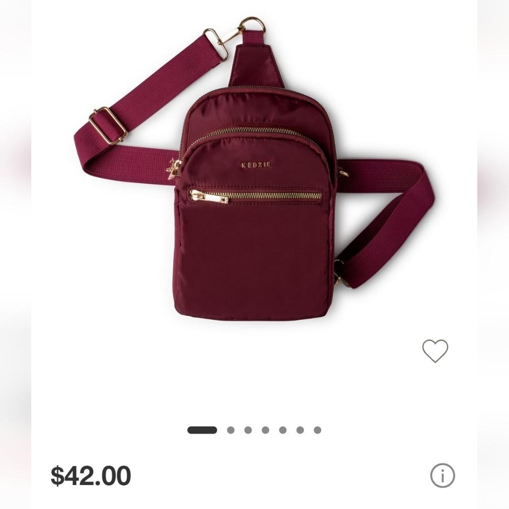 Kedzie Burgundy Roundtrip Convertible Crossbody Bag - Picture 12 of 12